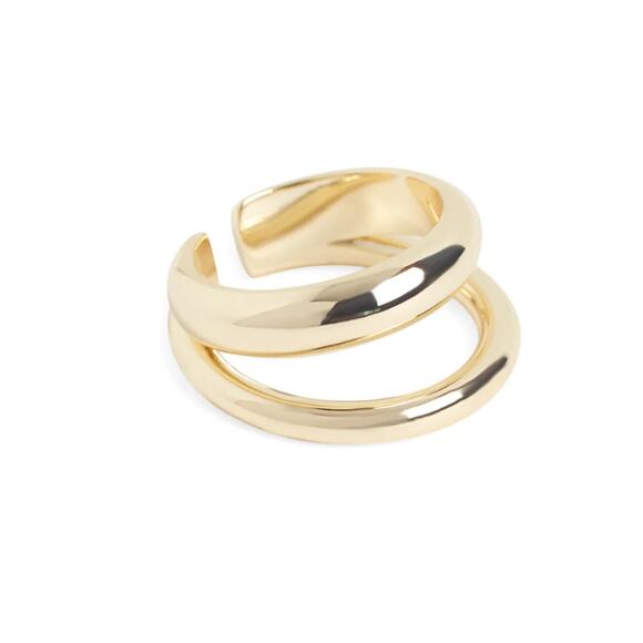 Loren Stewart x Curateur Deux Open Band Ring Gold - Size 7 - Picture 1 of 7